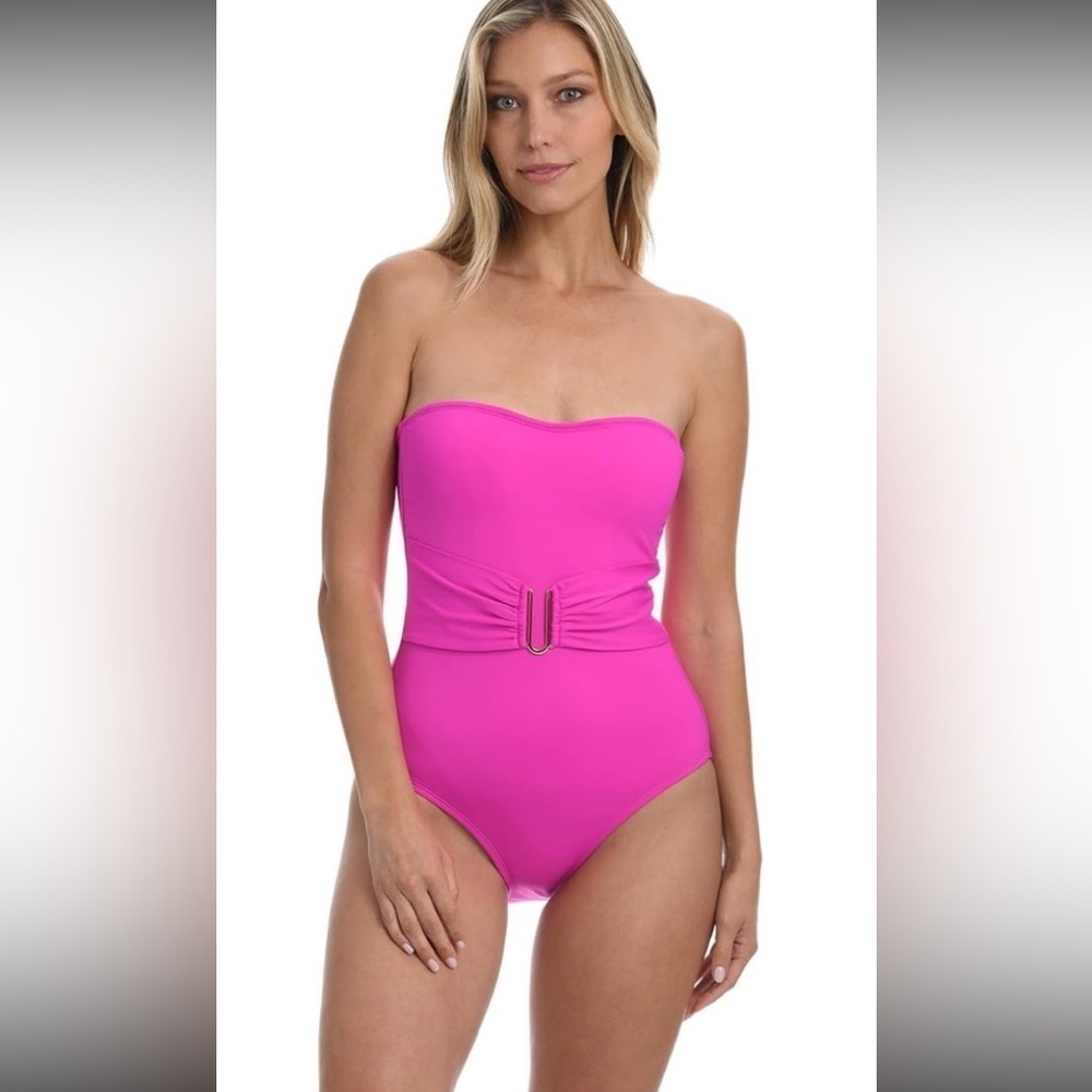La Blanca Women's Island Goddess Bandeau One Piece Swimsuit NWT size 16 - Picture 3 of 11